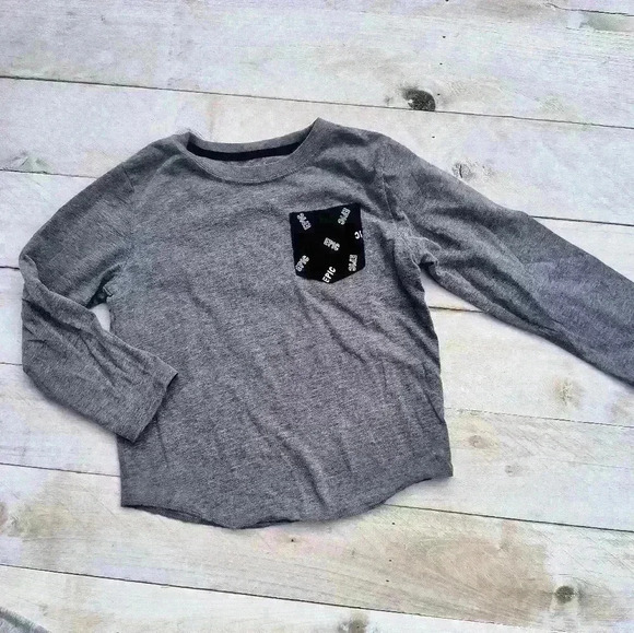 Okie Dokie Toddler Boys Epic Graphics LS Shirt Size 5T Gray - Picture 1 of 4